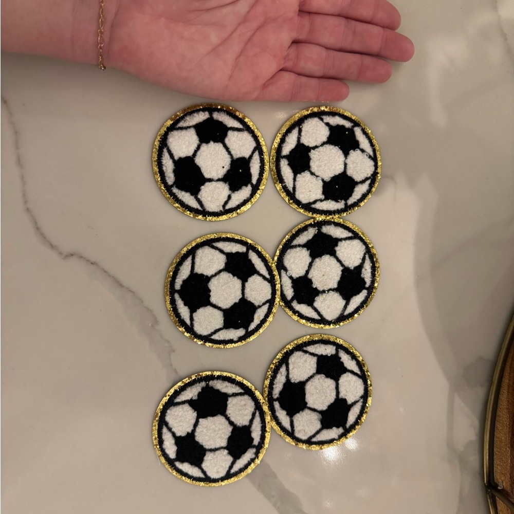 Set of Six Soccer Iron On Patches